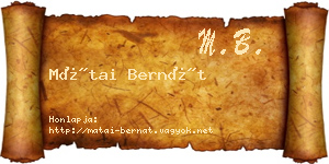 Mátai Bernát névjegykártya